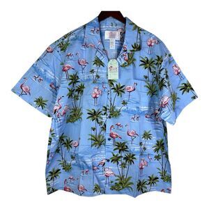 NEW Men's Hawaii Hangover All Over Flamingo Print Casual Shirt Size 2XL XXL